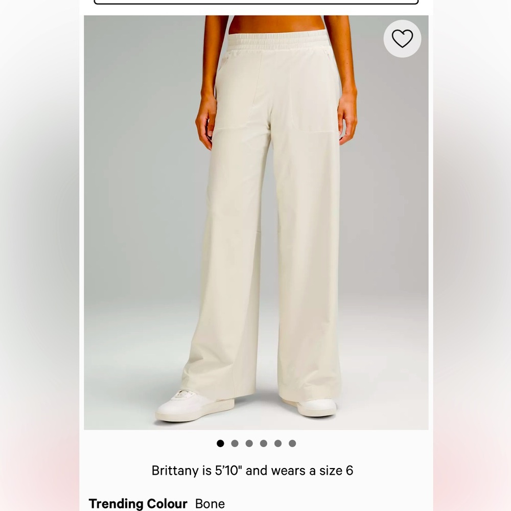 Lululemon Swift Mid-rise Wide leg Pants Bone Size 2